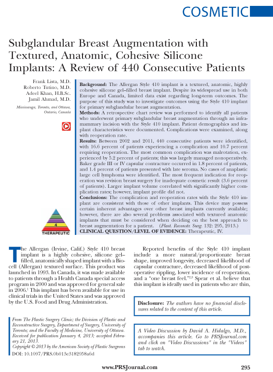 Authoritative Article Cohesive Gel Breast Implants